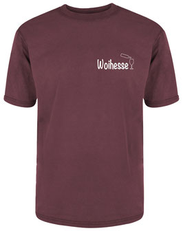 Woihesse-Unisex-Shirt  - Stone Washed Burgundy  - 100% Baumwolle (Oversized)