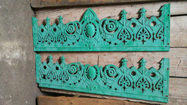 1 Paar alte Gusselemente Gitter Fenstergitter grün Nr 2306