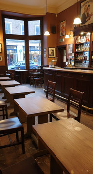 3er Set alte 50er Jahre Tischgestelle für Bistrotische