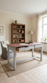 antiker Landhaus Schreibtisch Esstisch mit Schubladen 2502