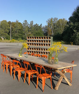 Ein Traum!  3,90 m antiker Esstisch Konferenztisch Tafel mit Naturholzbeinen Nr 2806