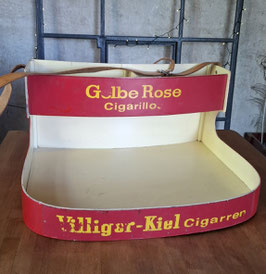 alter antiker Bauchladen Gelbe Rose Villiger-Kiel Cigarren 0705