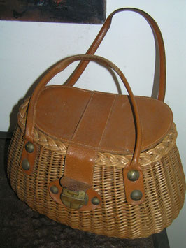 kleiner Anglerkoffer Angeltasche Rattan Nr 1506