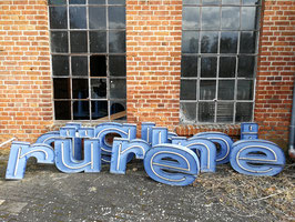 SUPERSCHÖNE alte Leuchtbuchstaben blau Nr 0604-ol