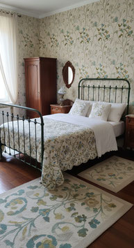 altes antikes Bett Metallbett grün aus Frankreich Jugendstil nr 0405