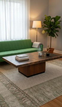 Mid century Couchtisch Lilienthal Kupfer / Holz 0611