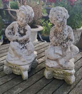 altes Steinguss Puttenpaar Gartenfiguren Nr 0206