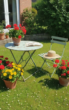 alter Gartentisch rund grün 0104-02