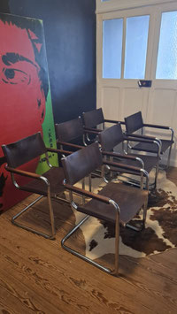 original vintage 70/80er Jahre Swingstühle Marcel Breuer 6er Set Nr 0608