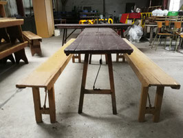 1 Paar tolle antike alte Biergartenbänke Klappbänke Holzbänke 240cm