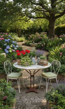 alter antiker Gartentisch groß Metall Jugendstil Art Déco Nr 1206