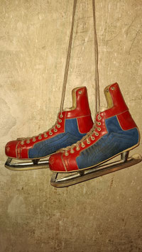 alte Eishockey Schlittschuhe Leder Größe 50! Nr 2101-05