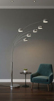 Sehr große Stehlampe Fächerleuchte Chrom 80er Jahre Nr 2504