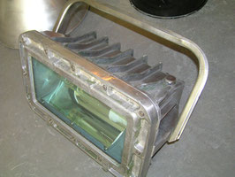 alter Scheinwerfer Aluguss Wandlampe Nr 1111 poliert