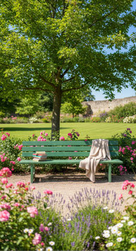 alte Gartenbank grün (2 vorhanden) Nr 1807
