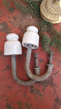 2er Set alte Stromisolatoren Porzellan Nr 0510