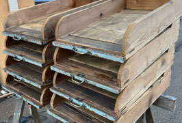 große antike Ablagekästen aus Holz ca DIN A3 Nr 0611
