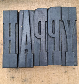 große Druckbuchstaben Holz "Happy" Nr. 1007-08
