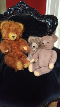 3 alte, antike Teddybären Familie Nr 0410-05