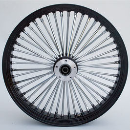 King Spoke Wheels, Black Rim, Chrome Spokes