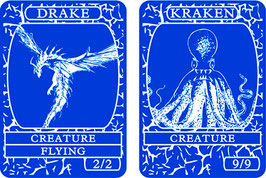 Blue Double-Sided Creature Tokens