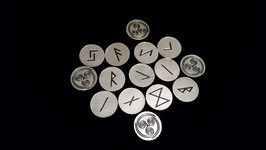 Pewter Elder Futhark Runestone Set