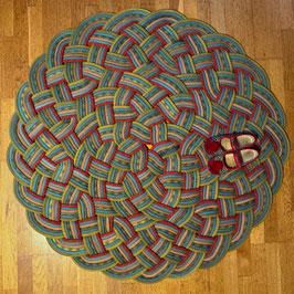 Upcycling Teppich aus Kletterseil, Design Teppich handgefertigt 4-612