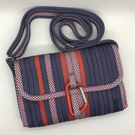 Shoulder Bag MINI blau/gemustert//rot