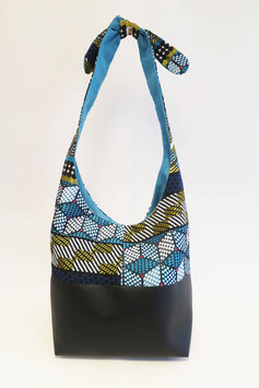 Sac Seau Long Tissu Ethnique Bleu