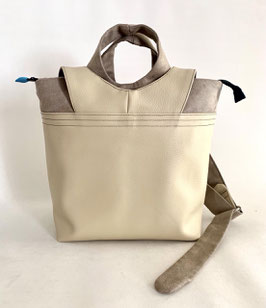 Sacados Moyen Modèle Skaï beige+ Alcantara beige