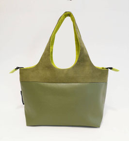 Shopper PM Skaï vert bronze