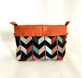 Pochette + B Tissu chevron multicol Alcantara orange Inter orange