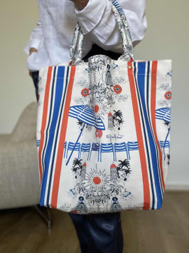 CABAS PROVENCE BLEU ORANGE