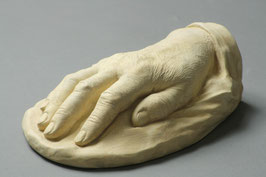 Handabdruck in Alabaster Gips