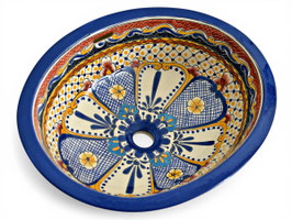MAYA - Einbauwaschbecken oval groß aus Mexiko