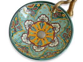 VERANO VERDE MEX5 – Großes, rundes Aufsatzwaschbecken aus Mexiko