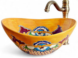 Mexikanisches Waschbecken PUEBLA – Mittelgroß, oval MEX7