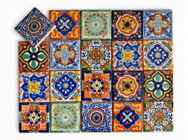 Patchwork-Set Mexikanische Fliesen 5x5 cm - 20 Stück