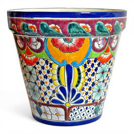 Großer mexikanischer Blumentopf 34 cm – FRIEDA (handbemalt)