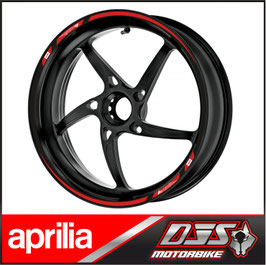 LISERÉS CLASSIC MODELE 2 APRILIA RSV4 - FOND ROUGE LOGOS BLANCS  - POUR JANTES COULEURS