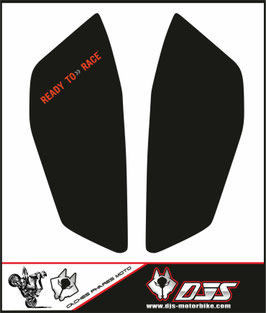 kit 2 caches phares microperforés DJS pour KTM duke 125 ( 2017-2022) - réf 005-fond noir logo orange