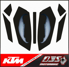 kit complet caches phares microperforés DJS pour KTM duke 390 (2024-2026) - réf yeux 021