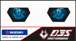 1 jeu de caches phares DJS pour SUZUKI GSX-S 1000 GT 2022-2024 microperforés qui laissent passer la lumière - référence : yeux modèle 5-