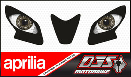 1 jeu de caches phares DJS pour Aprilia TUONO 2014-2020 microperforés qui laissent passer la lumière - référence : yeux modèle 18-