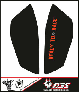 kit 2 caches phares microperforés DJS pour KTM duke 125 ( 2017-2022) - réf 007 -fond noir logo orange