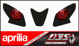 1 jeu de caches phares DJS pour APRILIA RSV4 2014-2020 microperforés qui laissent passer la lumière - référence : yeux modèle 5-