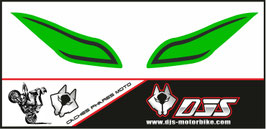 1 jeu de caches phares DJS pour Kawasaki zx6r microperforés qui laissent passer la lumière - référence : zx6-r-2013-2017-002-