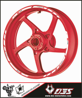 LISERÉS CLASSIC APRILIA RSV4 - FOND BLANC LOGOS ROUGE ET NOIRS - POUR JANTES COULEURS