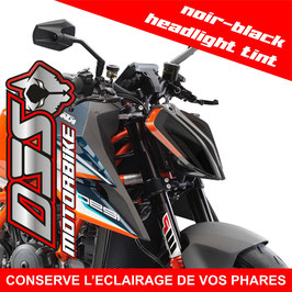 1 jeu de caches phares DJS pour KTM SUPERDUKE R ET RR 1290 2020-2023  - référence : superduke 1290 R 2020-2023-noir-black headlight tint