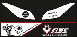 1 jeu de caches phares DJS pour Kawasaki zx6r microperforés qui laissent passer la lumière - référence : zx6-r-2013-2017-personnalisé-